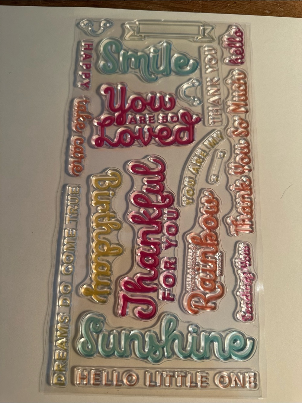 Sentiment Clear Stamps - Smile, Sunshine, Thankful for you, you are loved